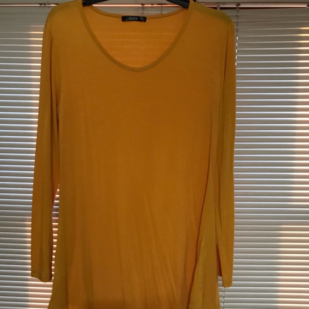 Mustard asymmetrical tunic